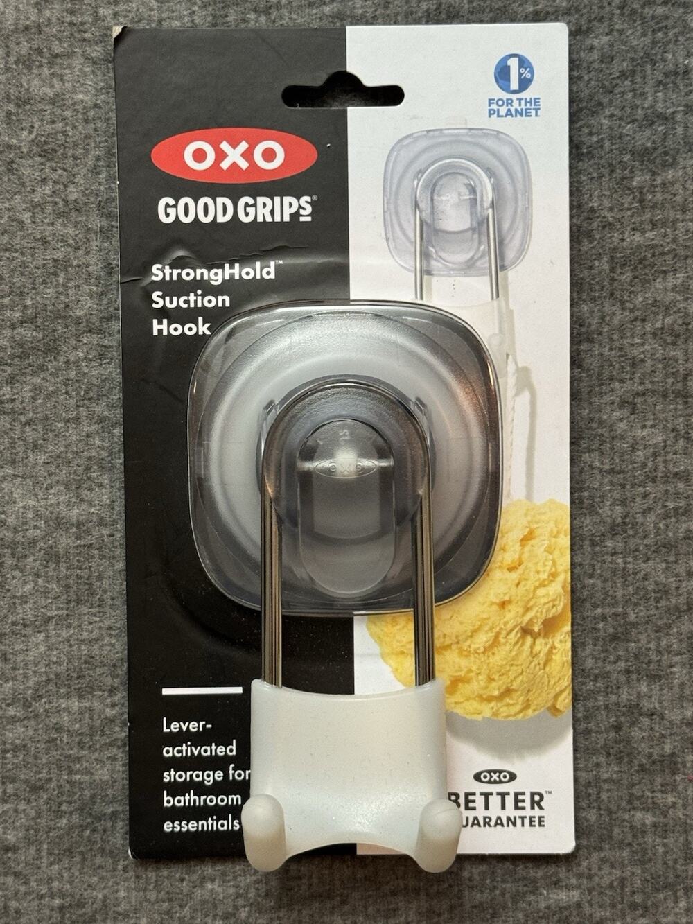 OXO Stronghold Suction Hook - Lever Activated - Easy Release - New